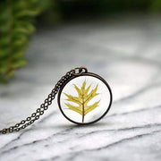 Handmade Red Oak Leaf Necklace