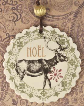 Noel Reindeer Tile Ornament