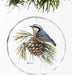 Winter Gems - nuthatch round glass ornament