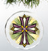 Royal Burst Cross Round Glass Ornament