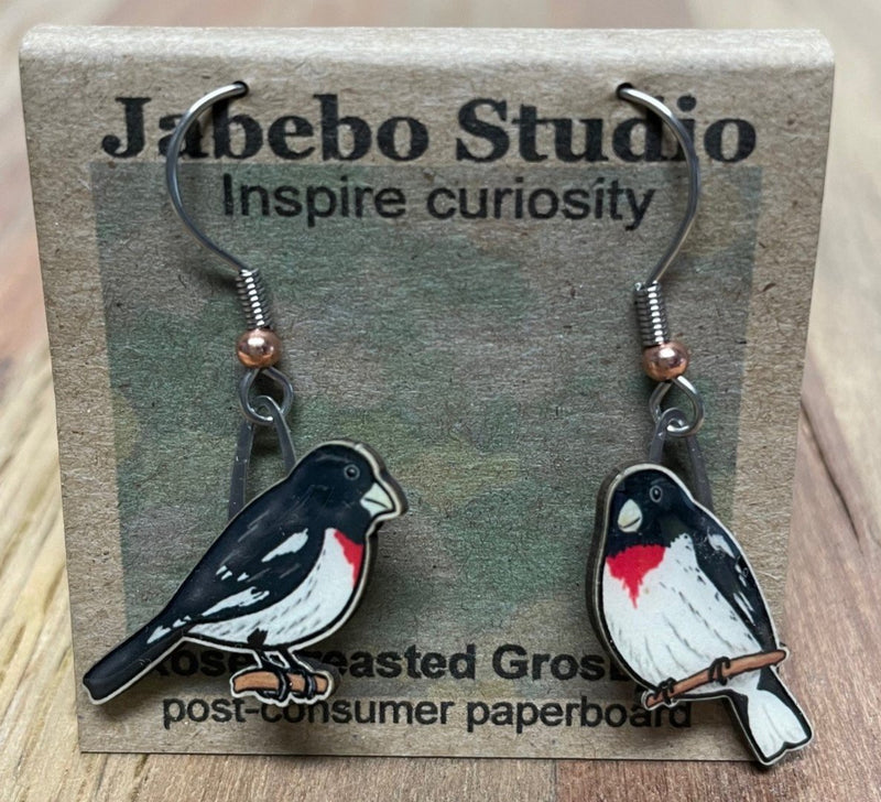 Rose-Breasted Grosbeak Earrings