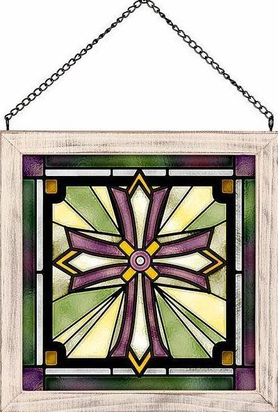 Royal Burst - Cross Stained Glass Art