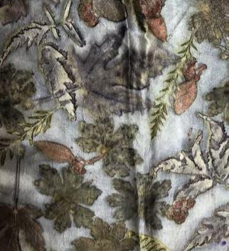 Silk Satin Scarf dyed in Logwood