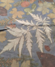 Silk Twill Scarf - Logwood details and texture