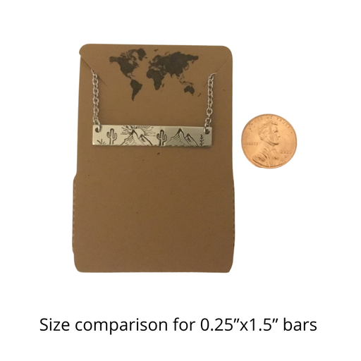 Size comparison for 0.25" x 1.5" bars