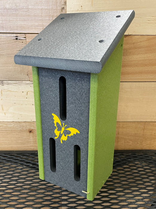 Small Butterfly House in gray and lime 