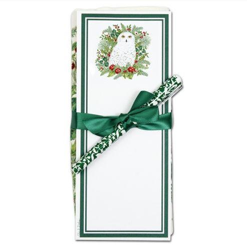 Snowy Owl Flour Sack Towel & Magnetic Note Pad Set