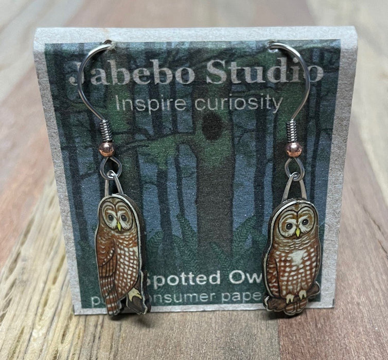 Spotted Owl Earrings
