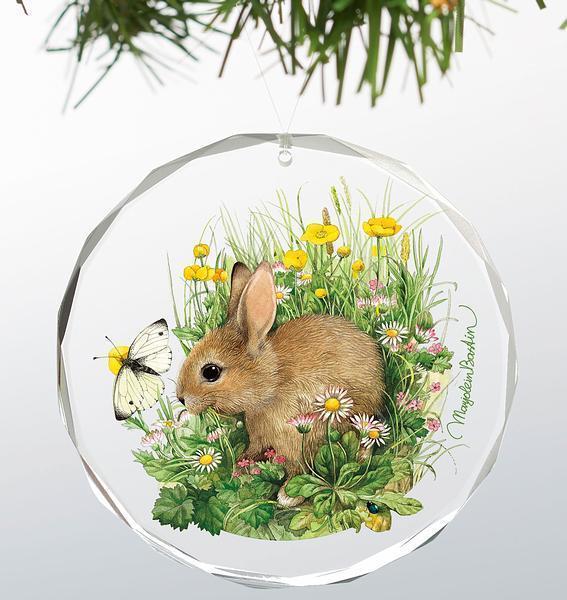 Spring Snack - Bunny Round Glass Ornament