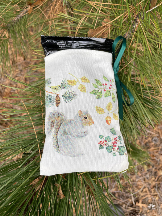 Squirrel Treat Bag with Frac Pack with bow tied
