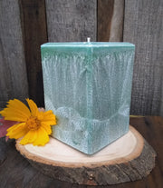 Palm Wax Square Pillar Candle - Stormwatch