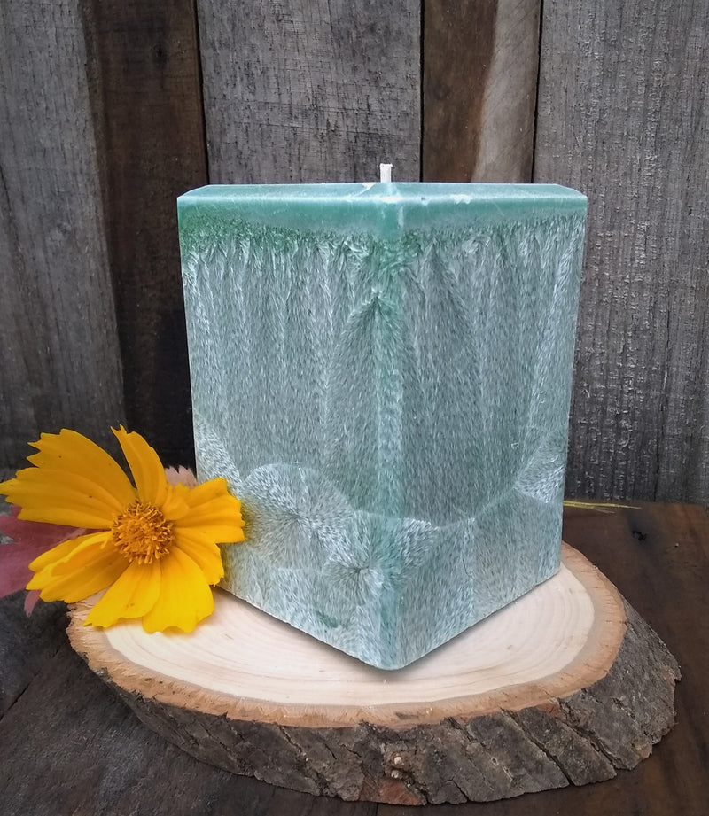 Palm Wax Square Pillar Candle - Stormwatch