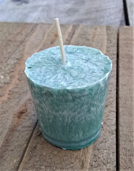 Palm Wax Round Votive Candles - Set of 5 - Ocean Breeze Close up
