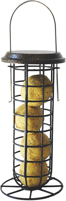 Mesh Suet Ball Feeder with Roof with 4 suet balls inside