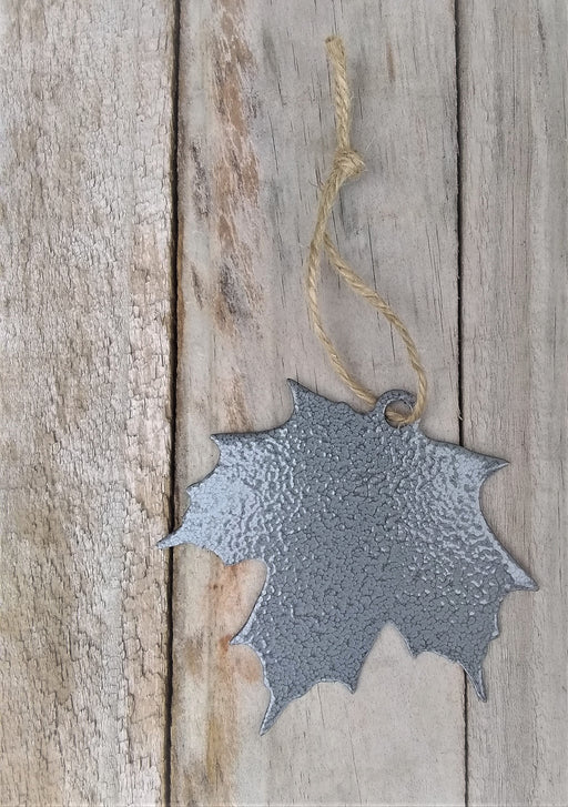 Sugar Maple Leaf Ornament - Glossy Silver Vein