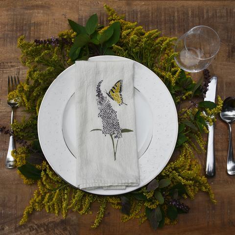 Napkin with swallowtail butterfly