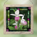 Three Lady Slippers Stained Glass Art