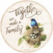 Together We Make a Family – Birds 21" Round Wood Sign