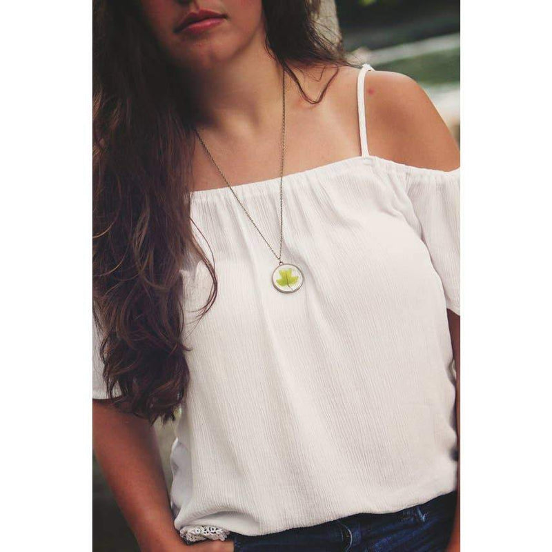 Real Tulip Tree Leaf Necklace