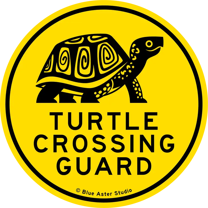 Turtle Crossing Guard Sticker — Nature Niche