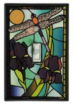 Stained Glass Dragonfly Single Switch