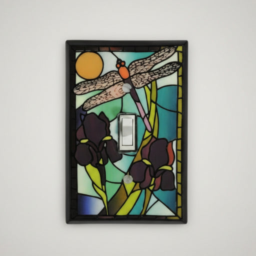 Stained Glass Dragonfly Single Switch