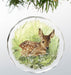 Waiting For Mom - Fawn Round Glass Ornament