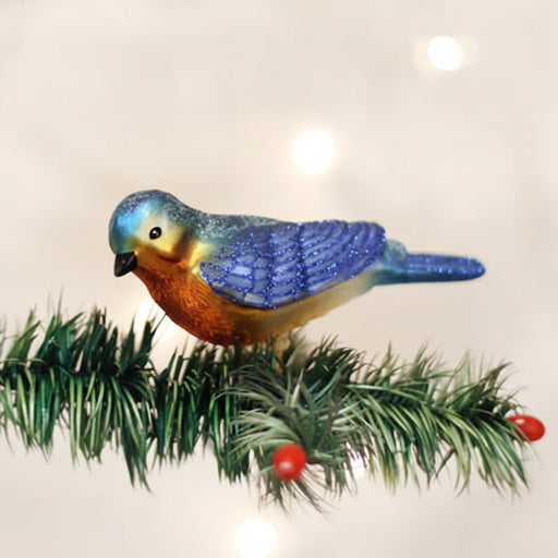 Western Bluebird Ornament on a Christmas Tree