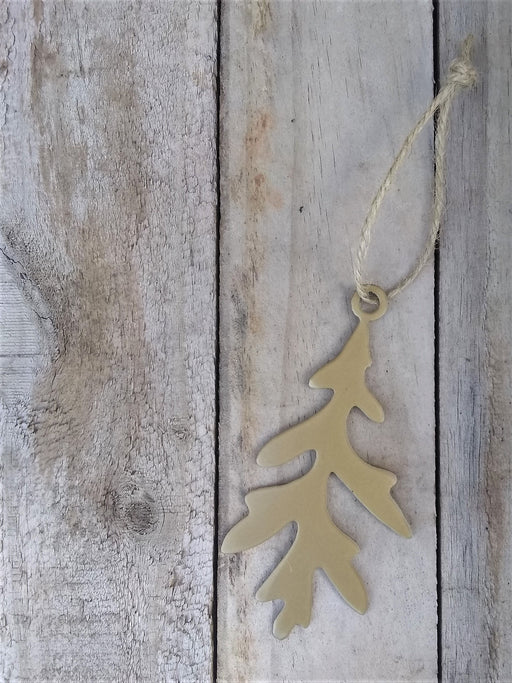 White Oak #5 Leaf Ornament - Gold