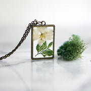 White Larkspur Flower Necklace