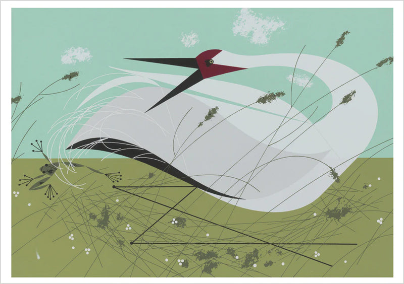 Charley Harper: Whooping Crane Notecard