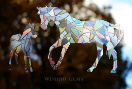 Wild Horses Window Cling - Mother and Foal 