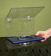 Blue oriole bird feeder - window mounted