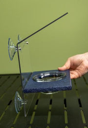 Blue window mount oriole feeder