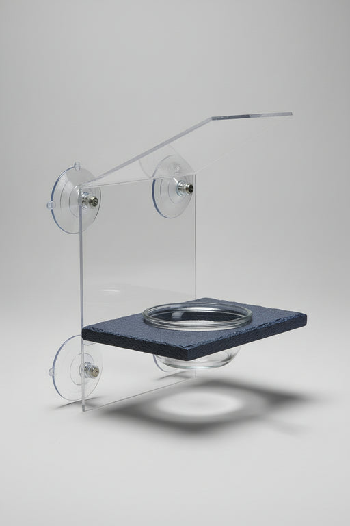 Blue window mount oriole feeder