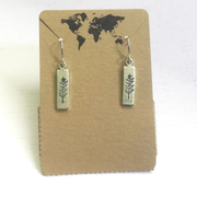 Winter Tree small rectangular earrings in silver