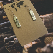 Winter Tree small rectangular earrings in silver