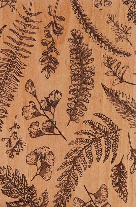 Floral Leaves - Real Wood Card