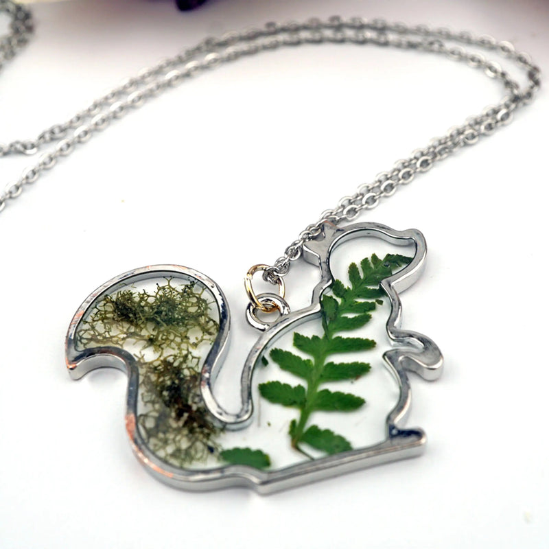 Woodland Squirrel Necklace - closeup