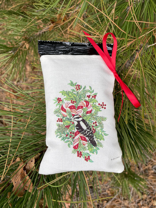 Woodpecker and Candy Canes Treat Bag with Frac Pack with bow tied