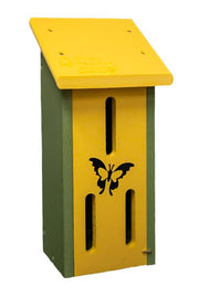 Green and yellow recycled butterfly house