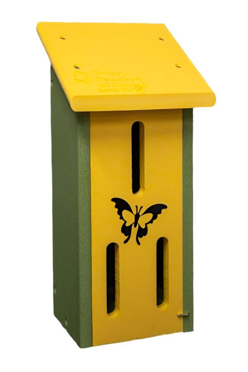 Green and yellow recycled butterfly house