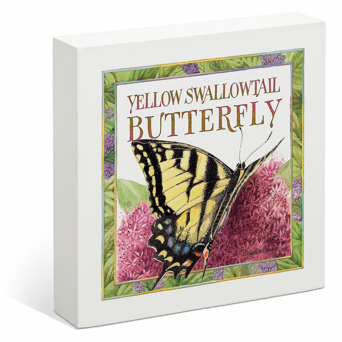 Yellow Swallowtail Butterfly 6" x 6" Box Art Sign